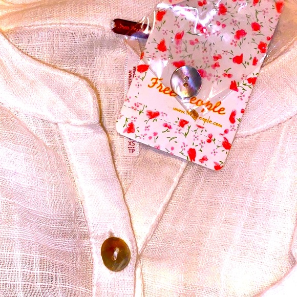 Free People White Lightweight Button Down Shirt - Picture 11 of 14